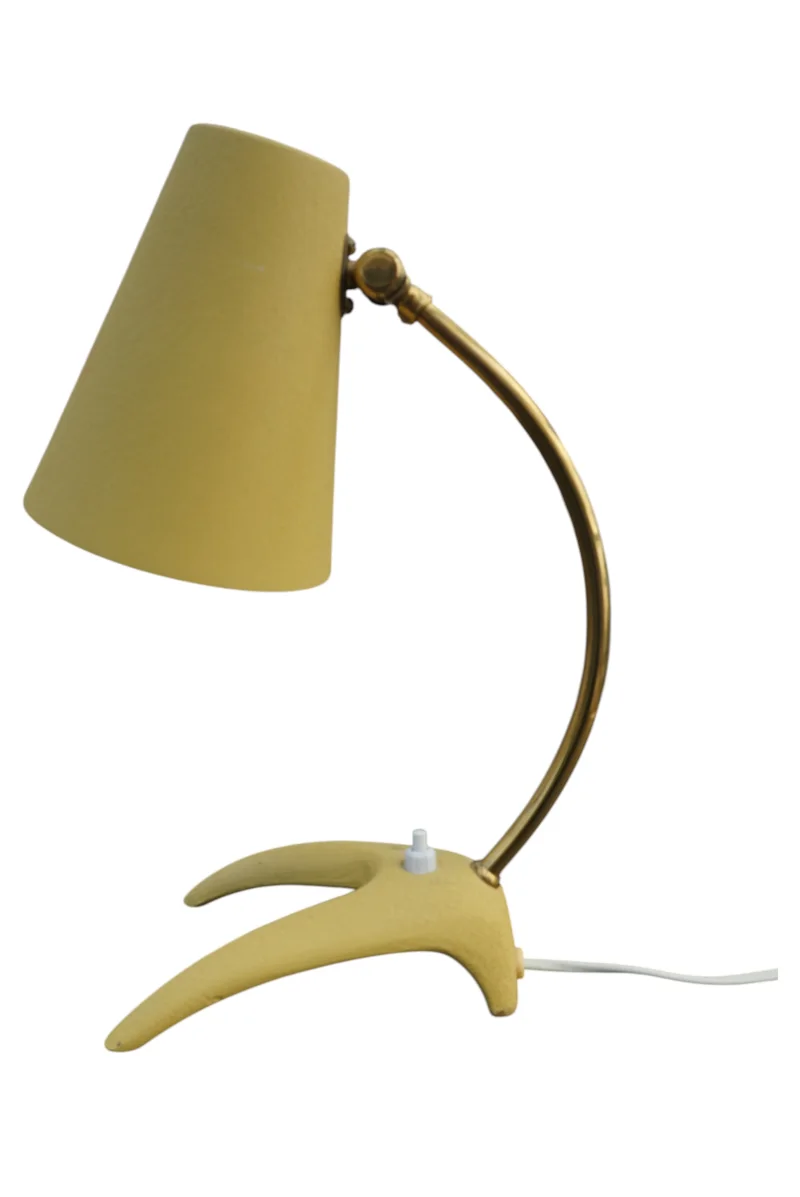EWÅ Värnamo B52 Tischlampe gelb Schweden 1950er Gesamtansicht