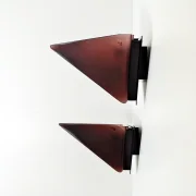 Paar Wandleuchten Selene Illuminazione Murano-Glas Bordeauxrot Italien 1970er