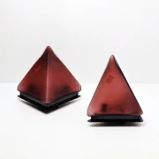 Paar Wandleuchten Selene Illuminazione Murano-Glas rotbraun Italien 1970er