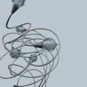 Glasklare Lichtkörper mit Luftblasen Harco Loor Twister eingeschaltet