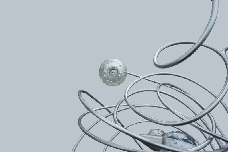 Harco Loor Twister ausgeschaltet skulpturale Wirkung Edelstahl Glas