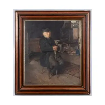 F. Peters-Weber – „Der Alte", Öl auf Leinwand, signiert und datiert 1901, Altona