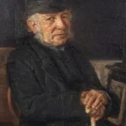 F. Peters-Weber – Detailansicht Gesicht, fein nuancierte Braun- und Schwarztöne, Porträtmalerei