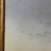 Craquelé-Detail, authentischer Alterszustand, teilweise restauriertes Ölgemälde