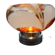 Carlo Nason for AV Mazzega Murano glass table lamp Italy 1970s, handblown opaline