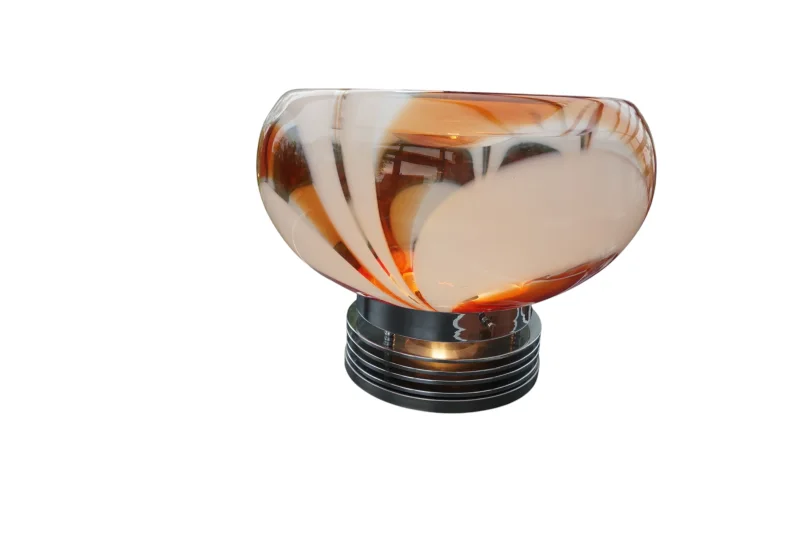 AV Mazzega Murano Swirl Glass Vintage Italian Table Lamp, attr. Carlo Nason