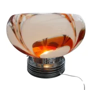AV Mazzega Murano Swirl Glass Vintage Italian Table Lamp, attr. Carlo Nason