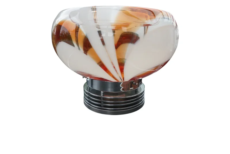 AV Mazzega Murano Swirl Glass Vintage Italian Table Lamp, attr. Carlo Nason