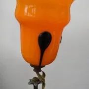 Loetz Glasschirm orange Paul Follot Tischleuchte Art Nouveau 1905