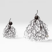 Brand van Egmond Hollywood Wall Lights Pair Left Right Dark Bronze Finish Hand Welded Steel Interwoven Branches Crystal Glass Drops Luxury Dutch Design Vintage 1990s