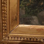 Close-up of artist signature 