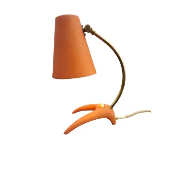 EWA Värnamo B52 Vintage Swedish Desk Lamp, Rare Salmon Wrinkle Lacquer