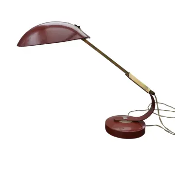 Ferdinand Solere Paris Desk Lamp Bordeaux Red France 1950s