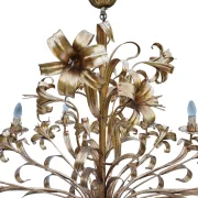 Hans Kögl Lily 12-Light Vintage Florentine Gilt Tole Chandelier