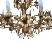 Hans Kögl Lily 12-Light Vintage Florentine Gilt Tole Chandelier