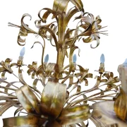 Hans Kögl Lily 12-Light Vintage Florentine Gilt Tole Chandelier