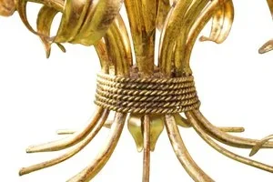 Hans Kögl Lily 6-Light Vintage Florentine Gilt Tole Chandelier