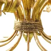 Hans Kögl Lily 6-Light Vintage Florentine Gilt Tole Chandelier