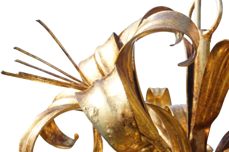 Hans Kögl Lily 6-Light Vintage Florentine Gilt Tole Chandelier