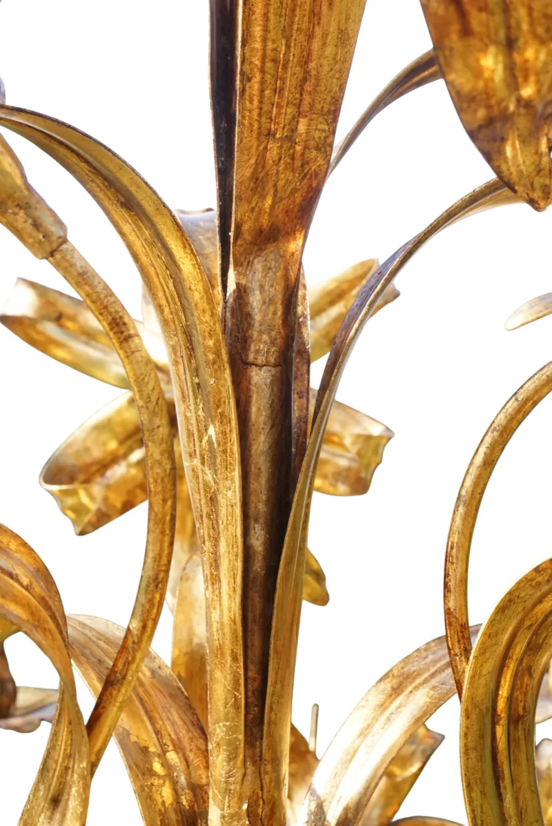 Hans Kögl Lily 6-Light Vintage Florentine Gilt Tole Chandelier