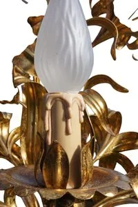 Hans Kögl Lily 6-Light Vintage Florentine Gilt Tole Chandelier