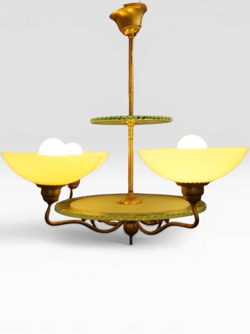 Harald Notini for Böhlmarks Swedish Grace chandelier Stockholm 1920s, Art Deco