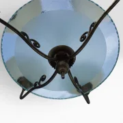 Böhlmarks Lampfabrik Swedish Grace Chandelier, attr. Harald Notini, Brass and Opal Glass