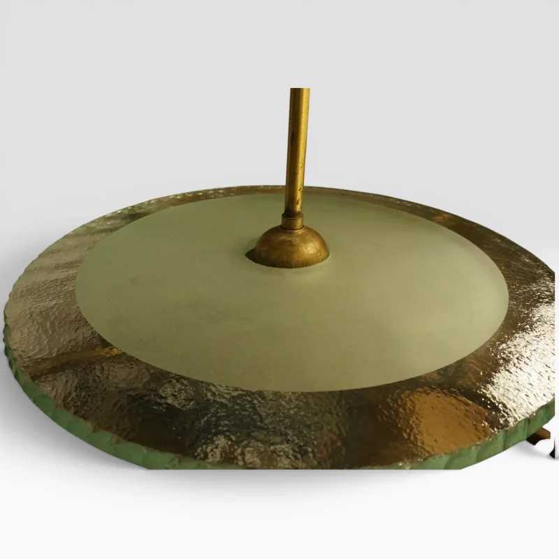 Böhlmarks Lampfabrik Swedish Grace Chandelier, attr. Harald Notini, Brass and Opal Glass
