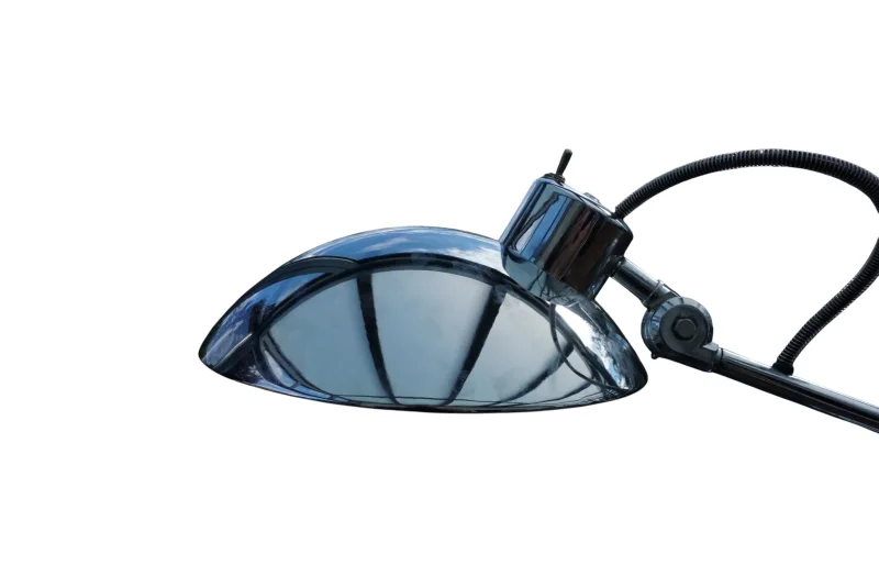 Halbrunder Reflektor Dulton Schreibtischleuchte Chrom Industrial Design