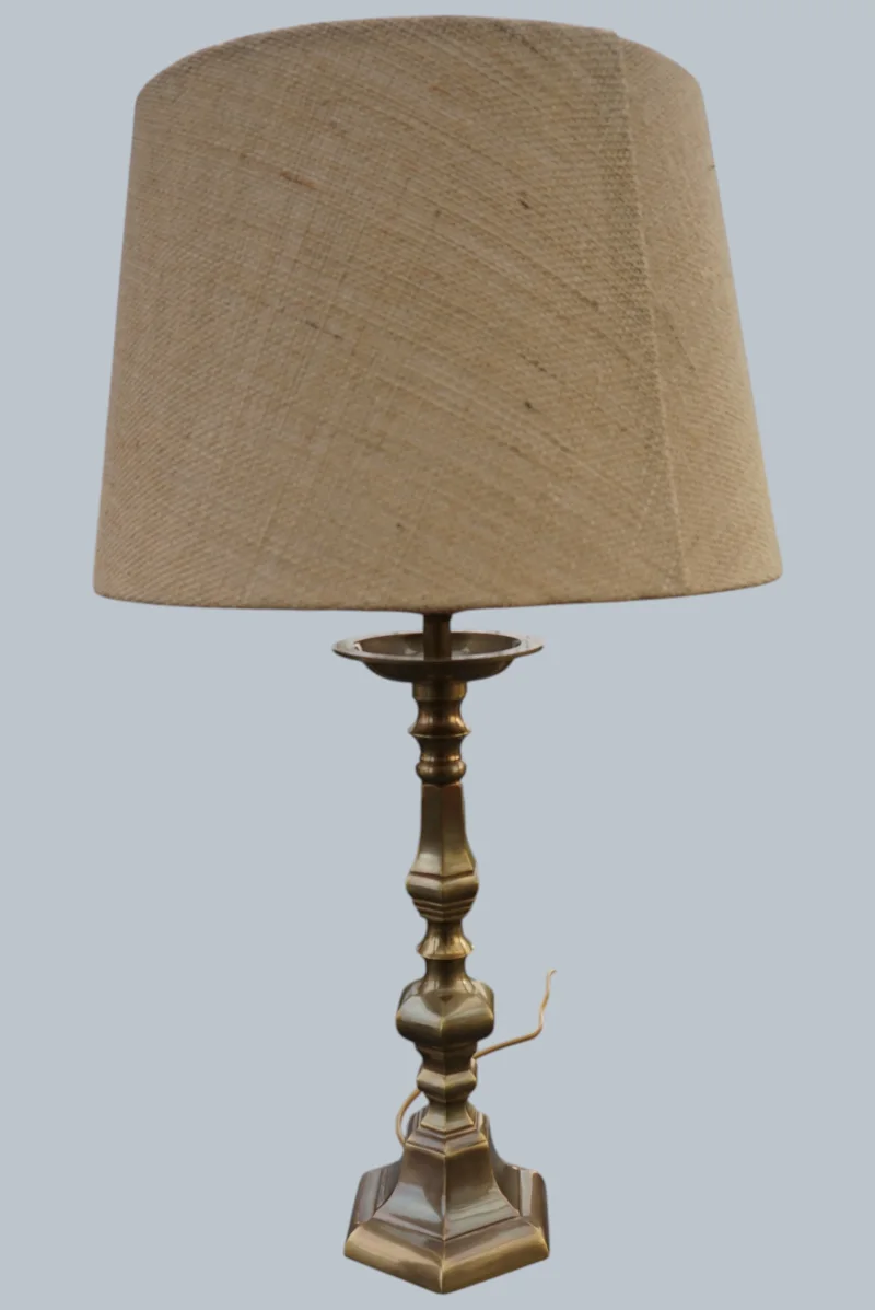 Konischer Leinenschirm naturbeige Einar Bäckström Modell 7212 Tischlampe