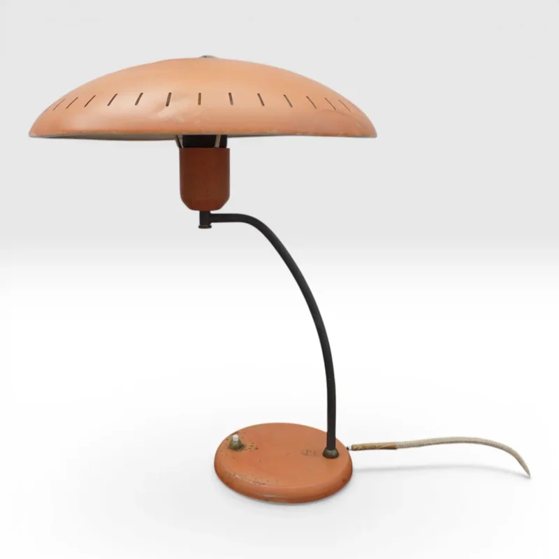 Philips Junior table lamp designed by Louis Kalff orange Eindhoven 1950s