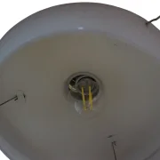 Philips NB92/93 opaline glass diffuser ring, bulb and wiring detail, view from below