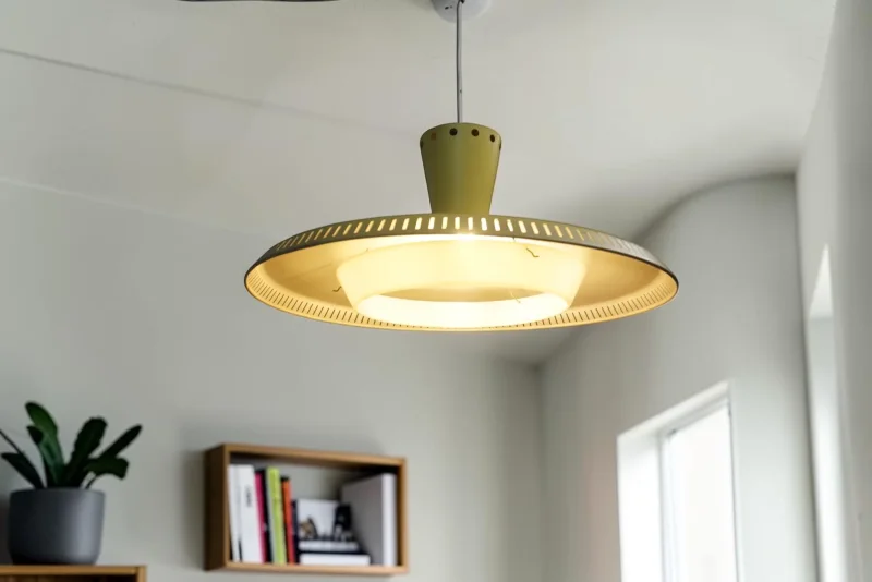 Philips NB92/93 pendant lamp, interior shot, glowing shade