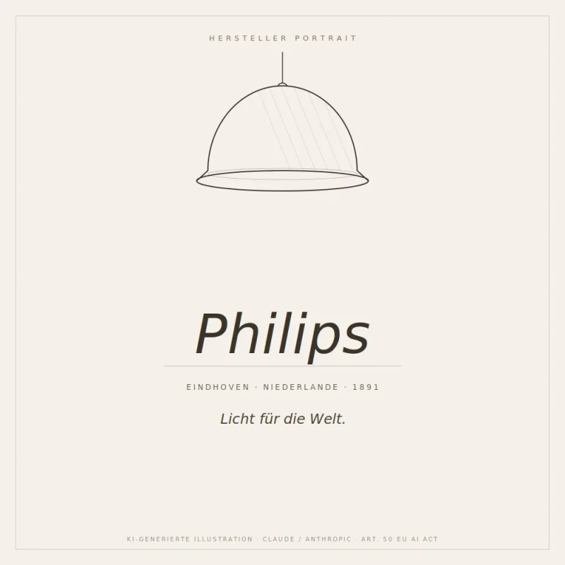 Line drawing of a classic Philips industrial dome pendant lamp, designer portrait illustration, Louis Kalff, Eindhoven 1891