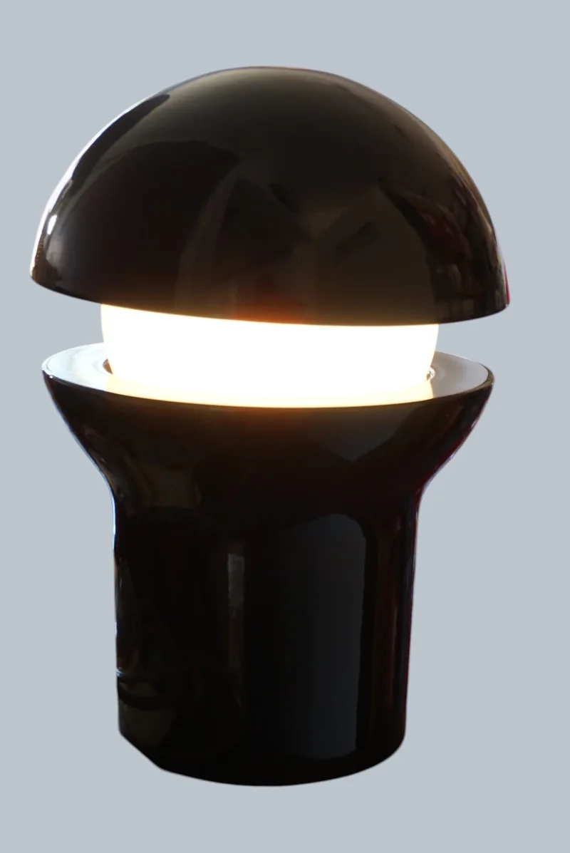 Timo Sarpaneva for Rosenthal ceramic table lamp black 1970s, Studio-Linie Germany