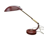 Schreibtischlampe Ferdinand Solere Paris Frankreich 1950er bordeauxrot Gesamtansicht