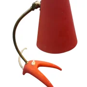 Skulpturaler Dreizackfuß aus Guss orangerot EWÅ B-52 Atomic Age Design 1950er