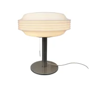 Temde Space Age Table Lamp Opal White Glass Shade Mushroom Lamp Vintage 1970s
