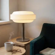 Temde Space Age Table Lamp — Opal White Glass