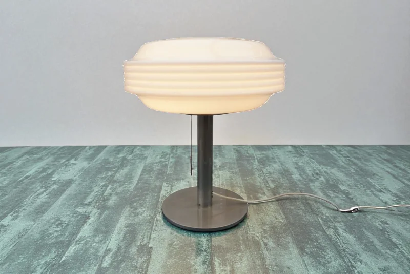 Temde Space Age Table Lamp — Opal White Glass