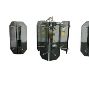 eca smoked glass lamp set Italy 1970s, Space Age design