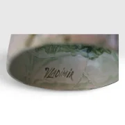 Close-up of Vladimir Kanevsky artist signature on porcelain cabbage tureen base, USA 2014